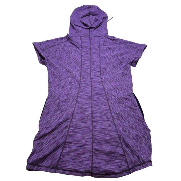 Title Nine Hoodie Dress Womens M Purple Space Dye Active Tennis Golf Pickleball - Picture 1 of 8